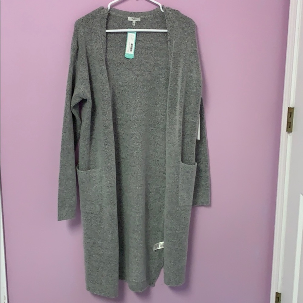 Grey duster cardigan